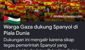 warga gaza dukung spanyol di piala dunia