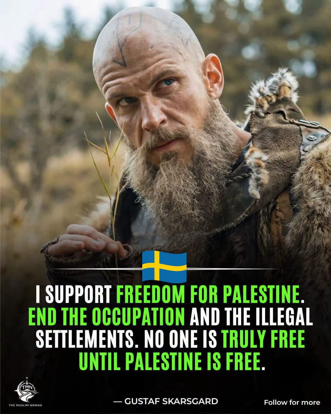 Gustaf Skarsgård free palestine